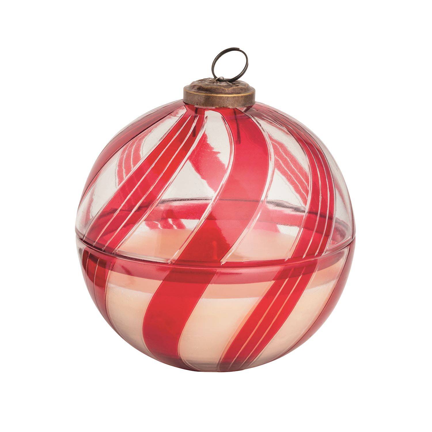 Christmas Glass Ornament Candle, Candle Color: Red