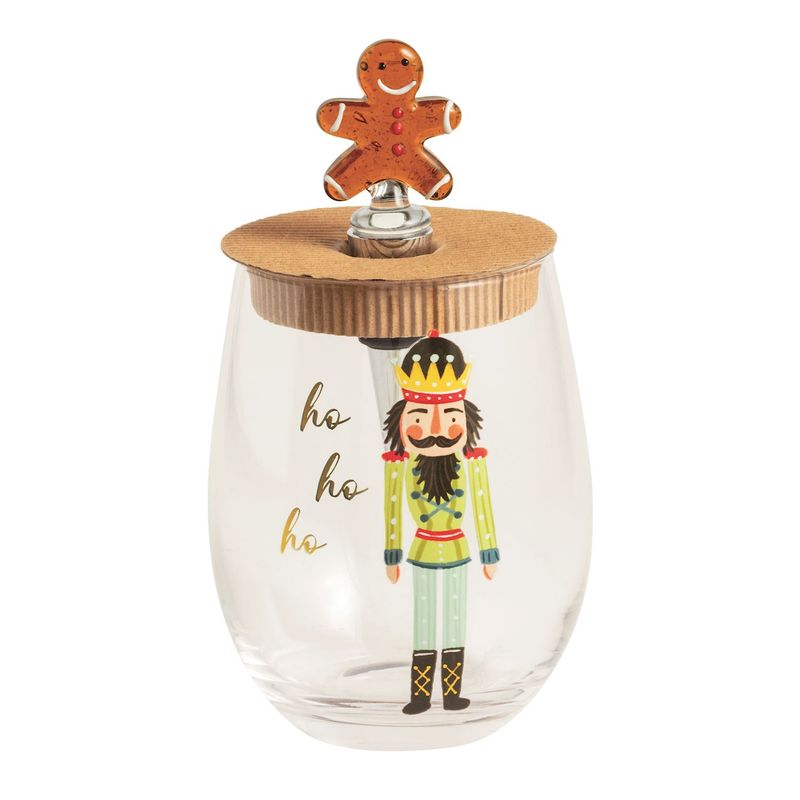 Christmas Nutcracker Wine Glass + Stopper