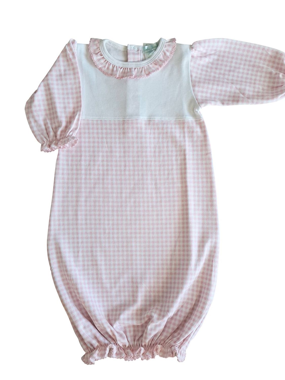 Baby Gingham Newborn Gown, Baby Gingham Gown Color: Pink