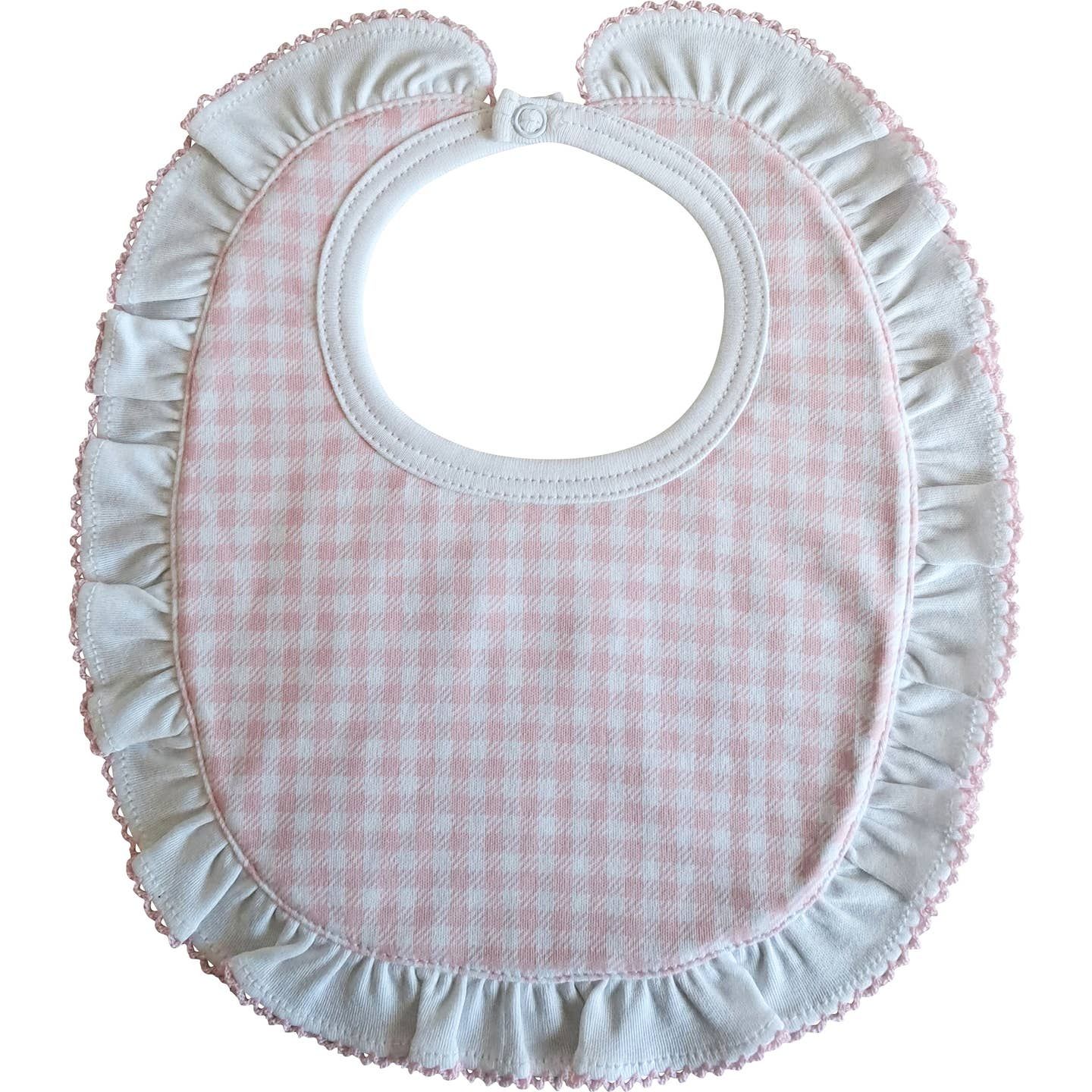 Baby Gingham Bib, Gingham Bib Color: Pink