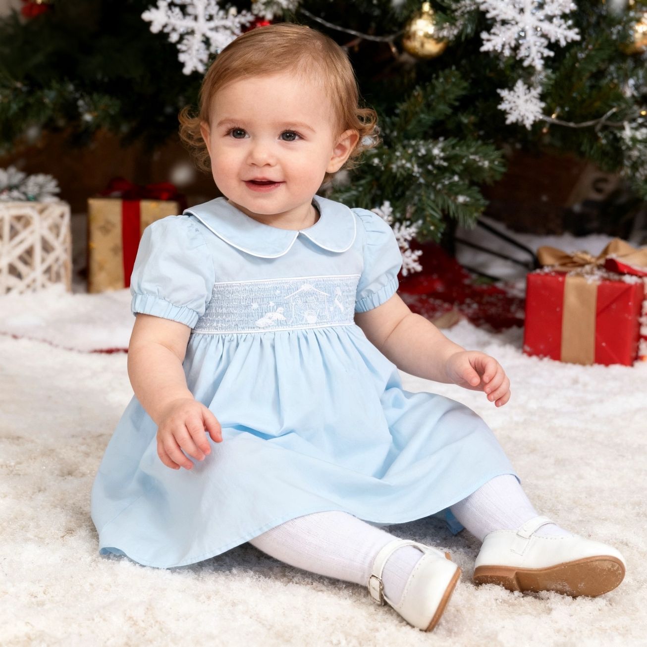 Christmas Children's Light Blue Nativity Dress