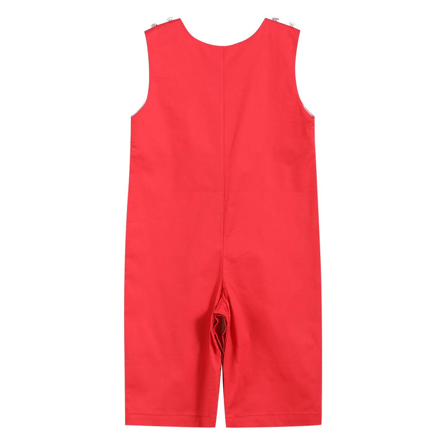 Christmas Children's Red Overalls with White Santa's Sleigh
