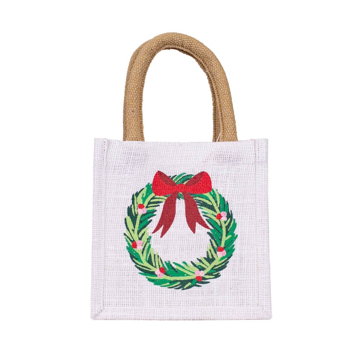 Christmas Tote - Mini with Wreath