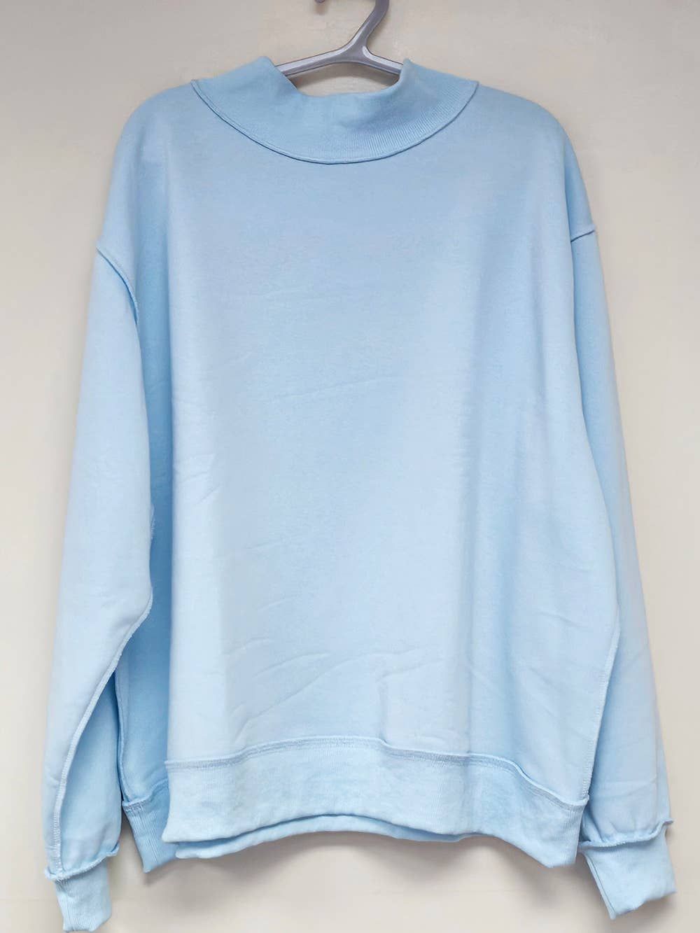 Mock Neck Sweatshirt Mock Neck Sweatshirt, Mock Neck Sweatshirt Color: Light Blue, Mock Neck Sweatshirts Size: S/M