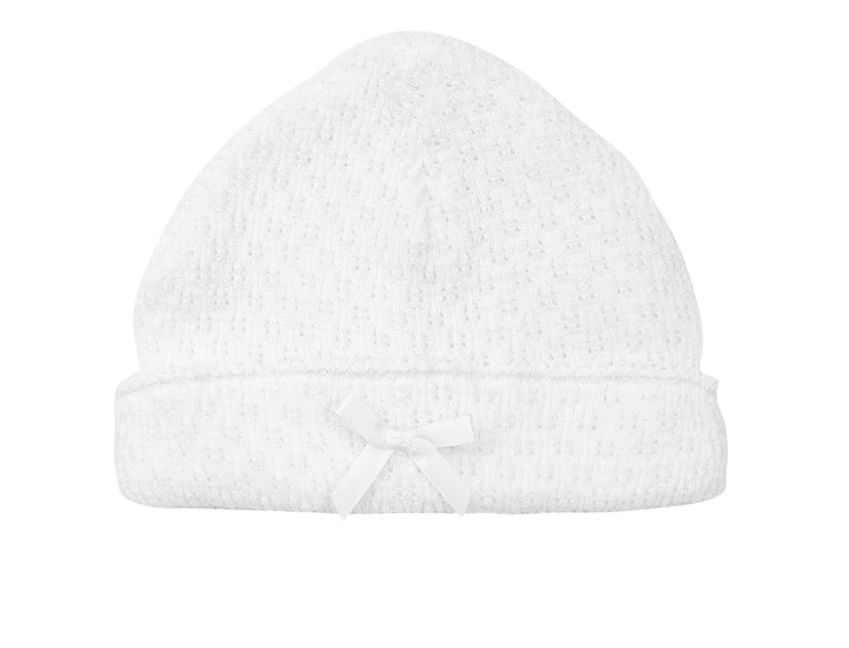 Paty Knit Baby Beanie Paty Knit Baby Beanie, Knit Beanie: White with White Trim