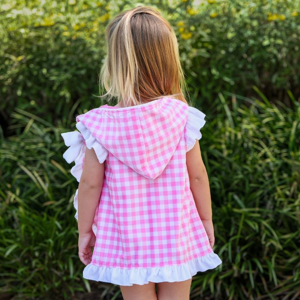 SBC Pink Gingham Cover Up with Bow
