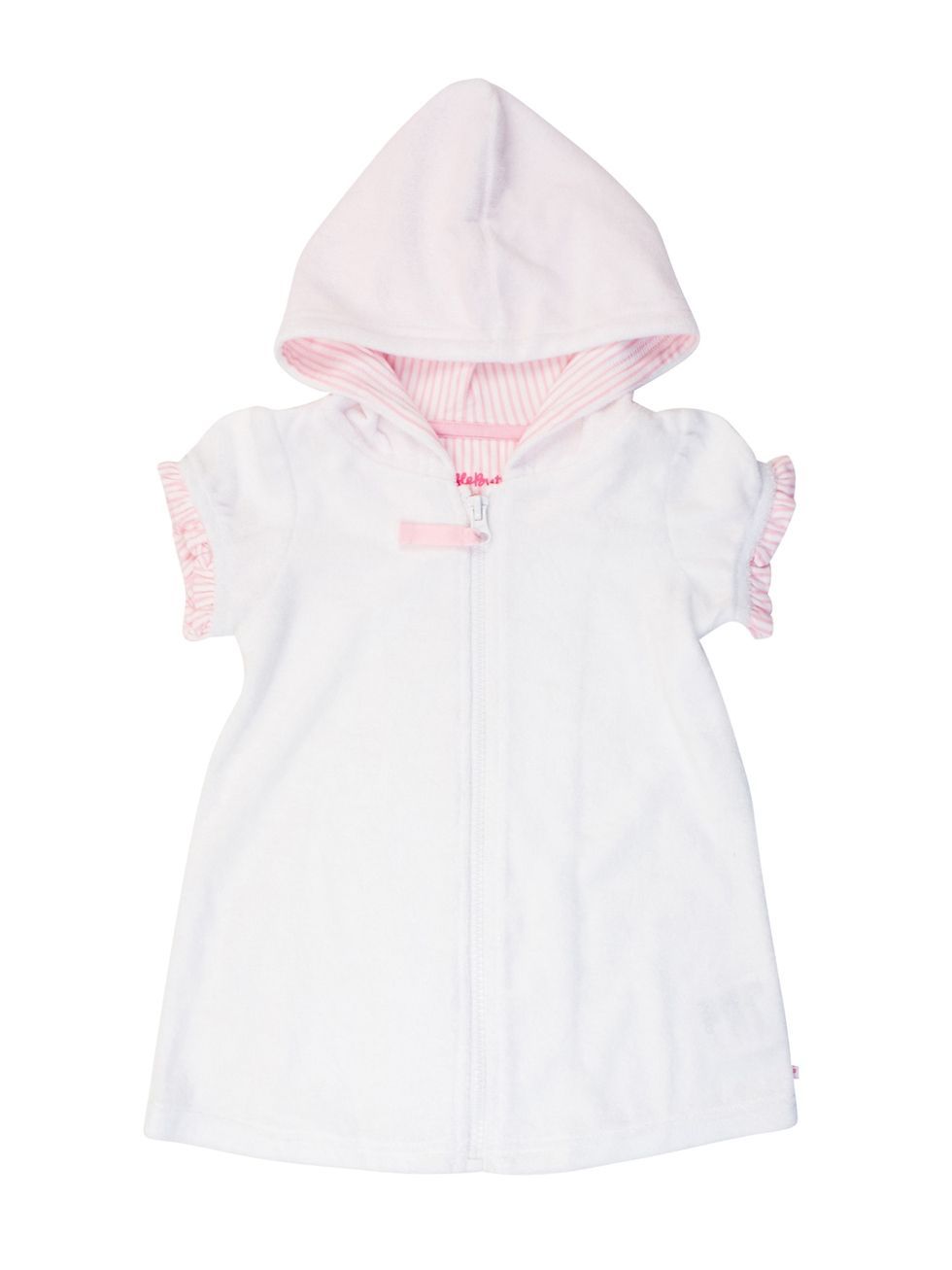 Rufflebutts Girls Zip Cover-Up Rufflebutts Girls Zip Cover-Up, Cover Up Color: White with Pink Trim, RB Cover Up Size: 12-18 Month
