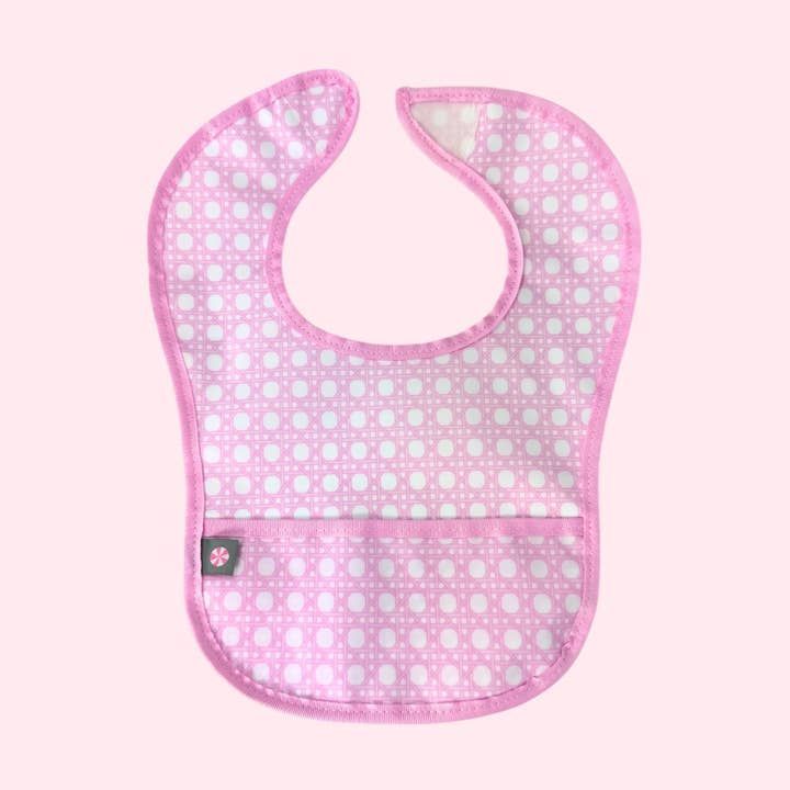 Mint Brand Wipeable Bib Mint Brand Wipeable Bib, Wipeable Bib Pattern: Light Pink Basketweave
