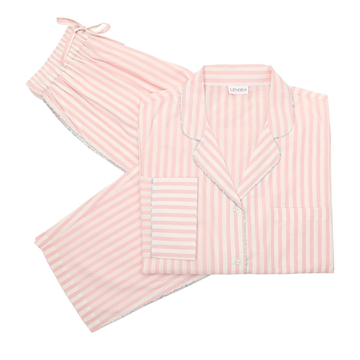 Lenora Classic Cotton Pink Striped Pajamas Lenora Classic Cotton Pink Striped Pajamas, Pajama Size: Small