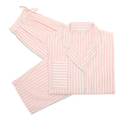 Lenora Classic Cotton Pink Striped Pajamas Lenora Classic Cotton Pink Striped Pajamas