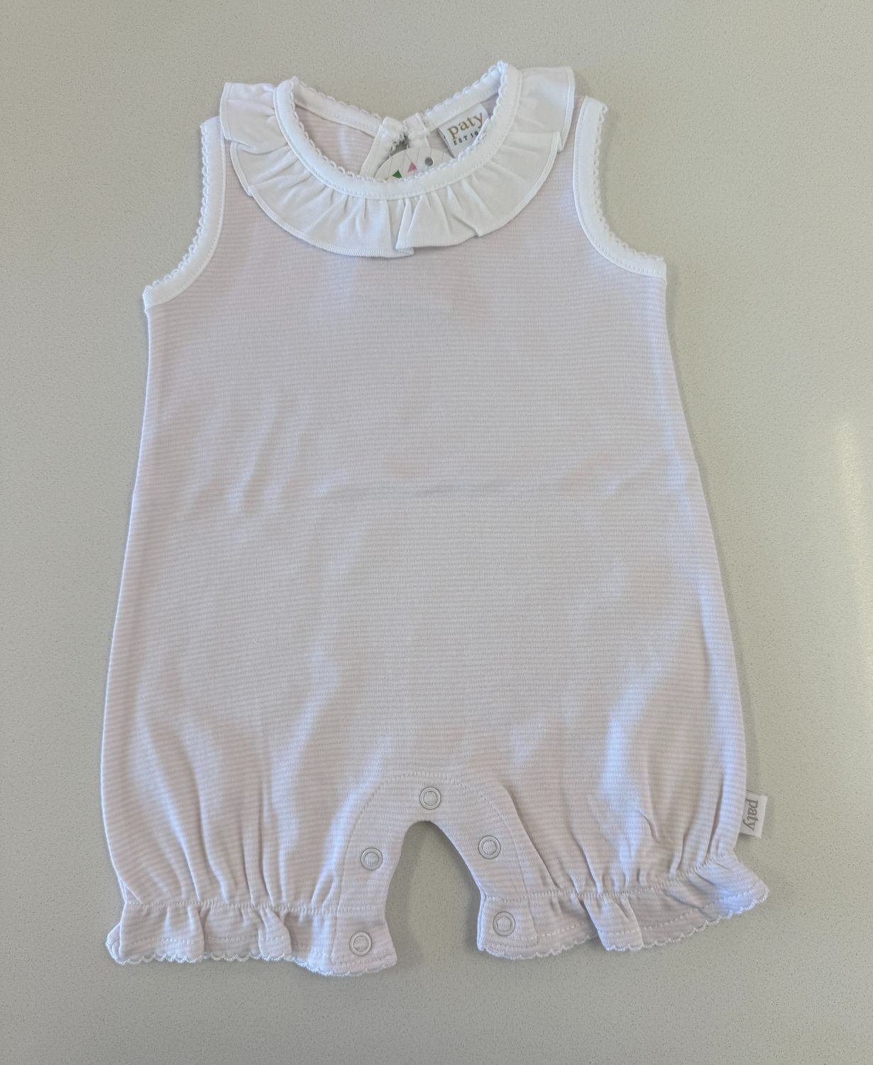 Paty Light Pink/White Sleeveless Striped Bubble Paty Light Pink/White Sleeveless Striped Bubble, Paty Sleeveless Bubble Size: 6-12 Month