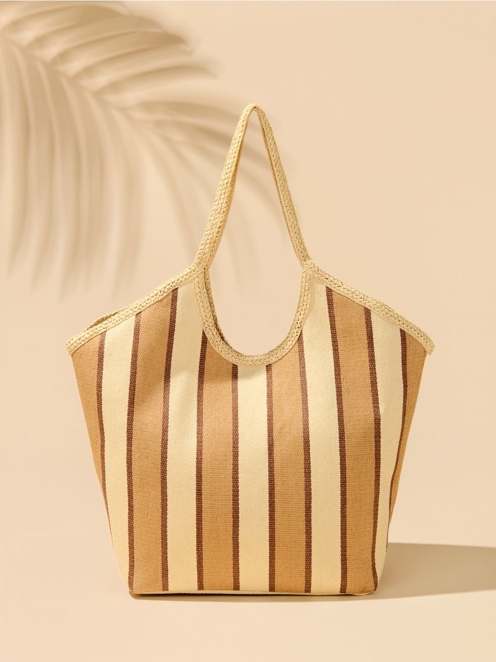 Stripe Tote with Rope Handles