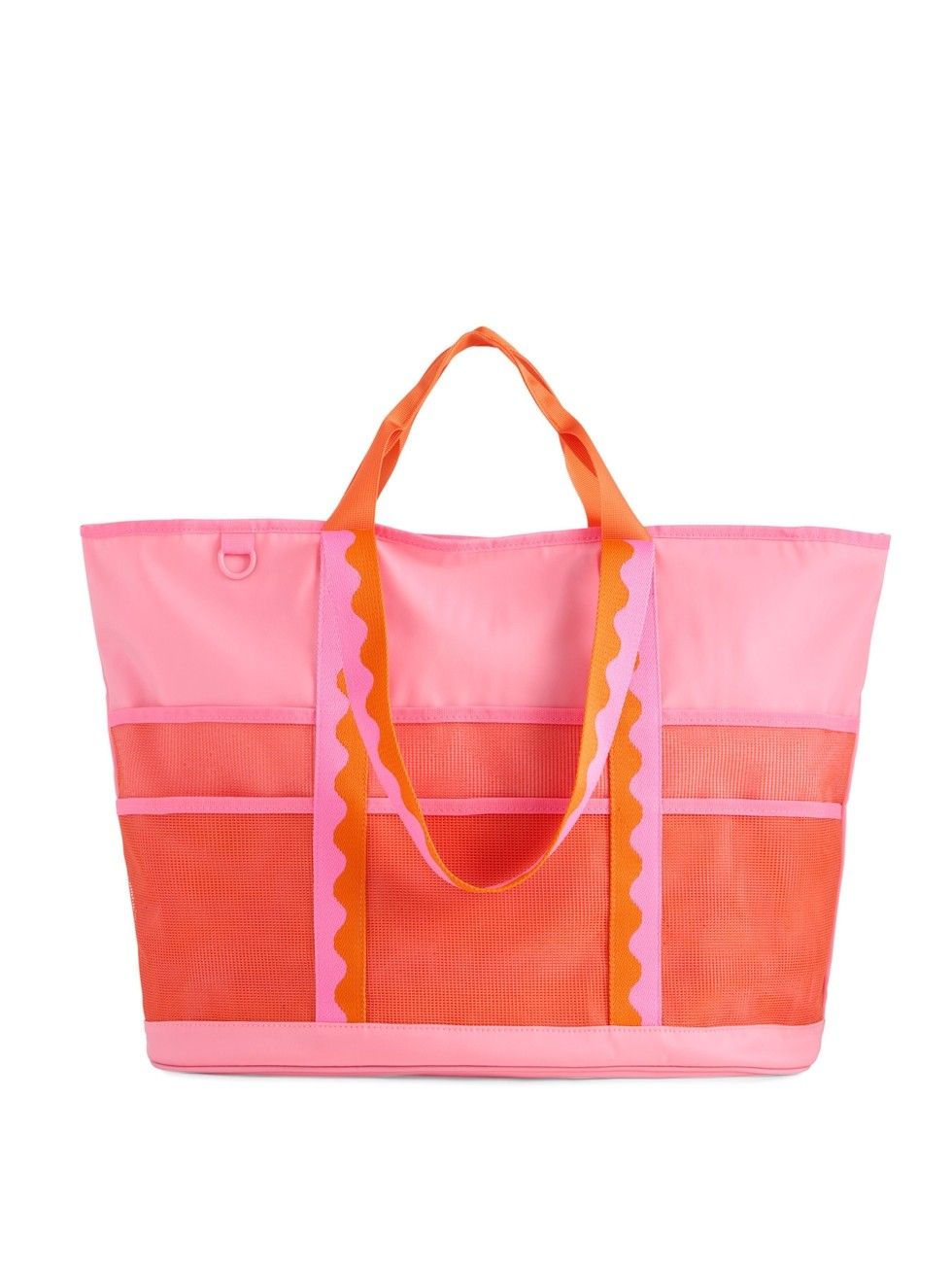 Neoprene Scallop Tote, Tote Color: Pink/Orange