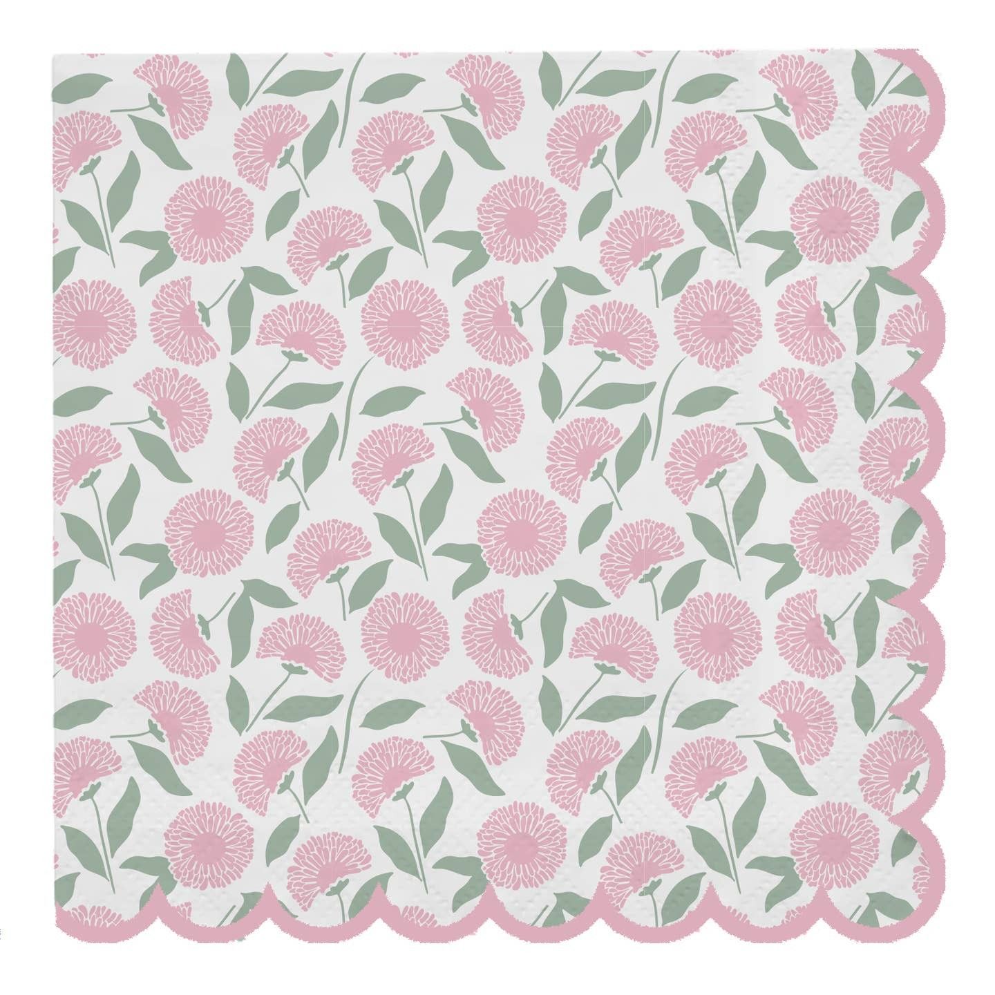 Paper Napkins, Napkins: Cocktail Napkins - Pink Floral