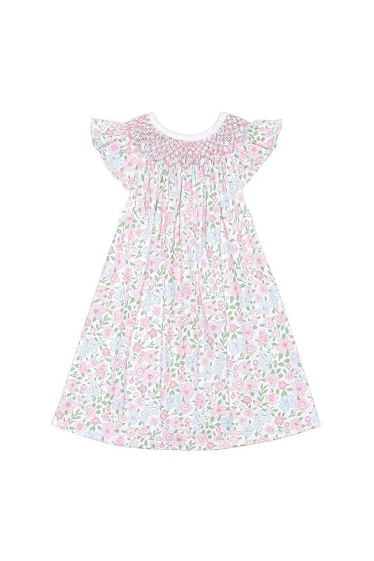 Nellapima Pink Floral Smocked Dress