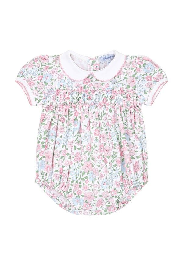 Nellapima Pink Floral Smocked Bubble