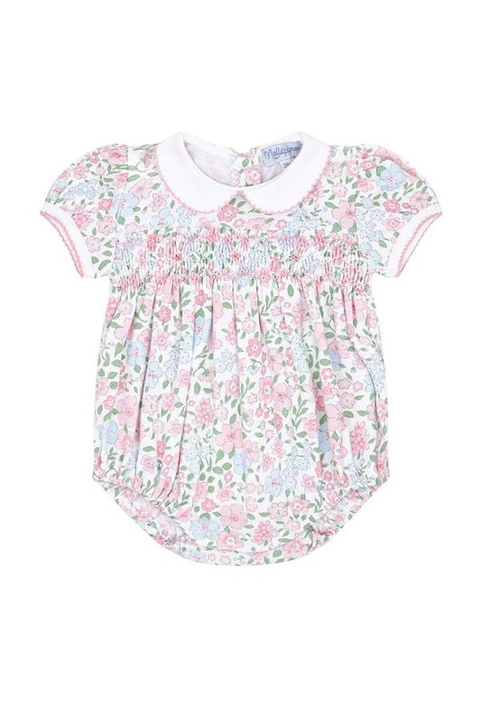 Nellapima Pink Floral Smocked Bubble