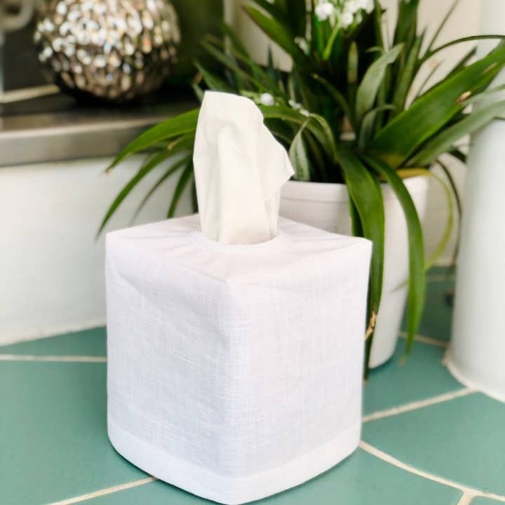 Linen Tissue Box Cover