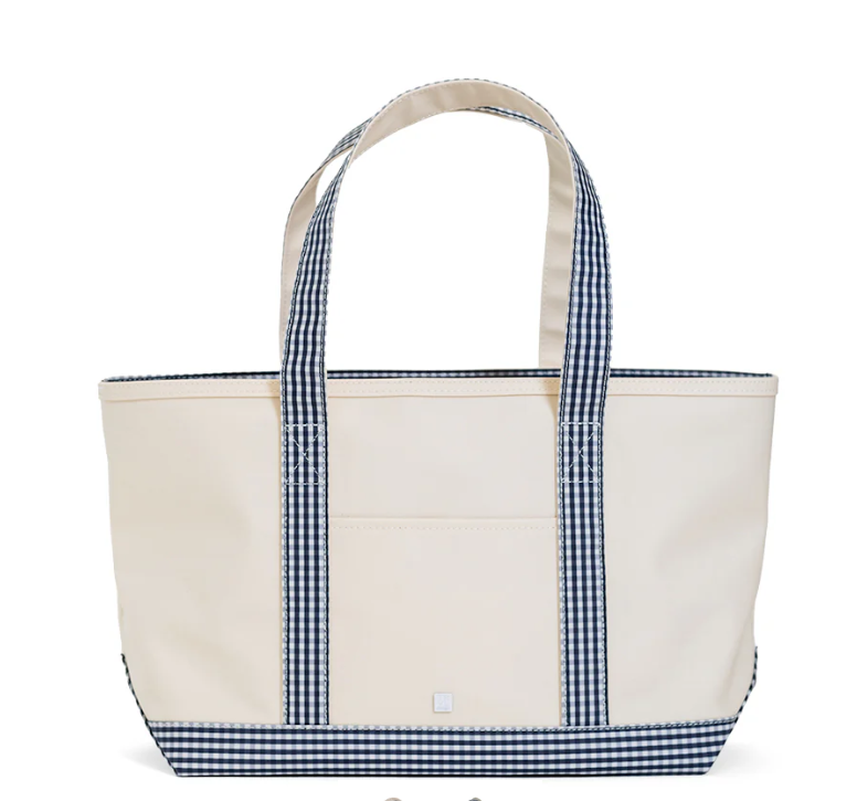 TRVL Medium Tote with Gingham Trim