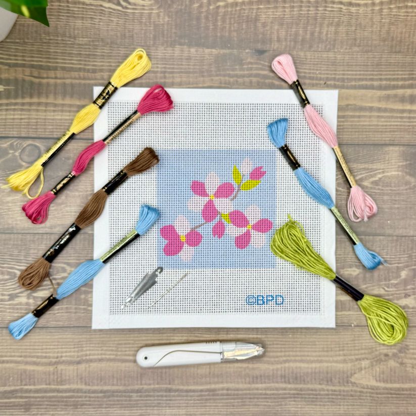 Needlepoint Kit, Needlepoint Design: Cherry Blossom