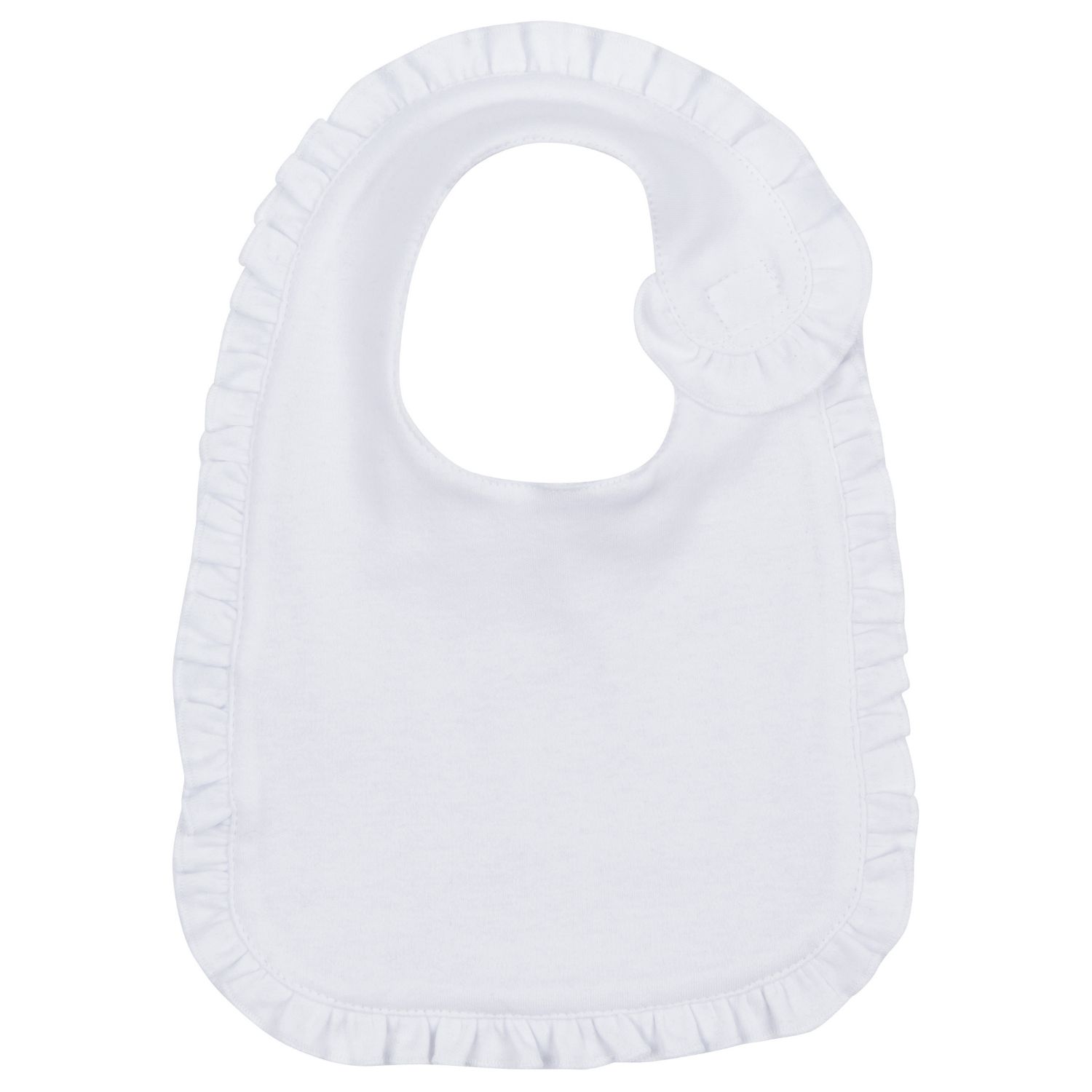 Cotton Baby Bib with Ruffle, Color: White