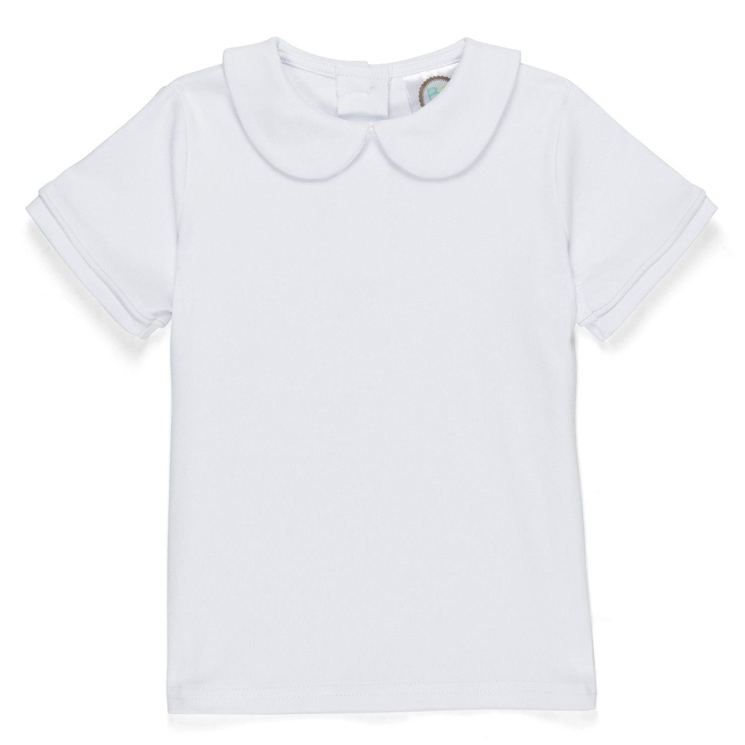 Boy's Short Sleeve Peter Pan Collar Tee - White