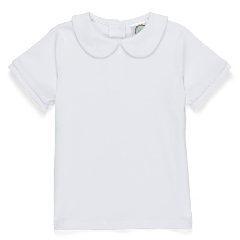 Boy's Short Sleeve Peter Pan Collar Tee - White