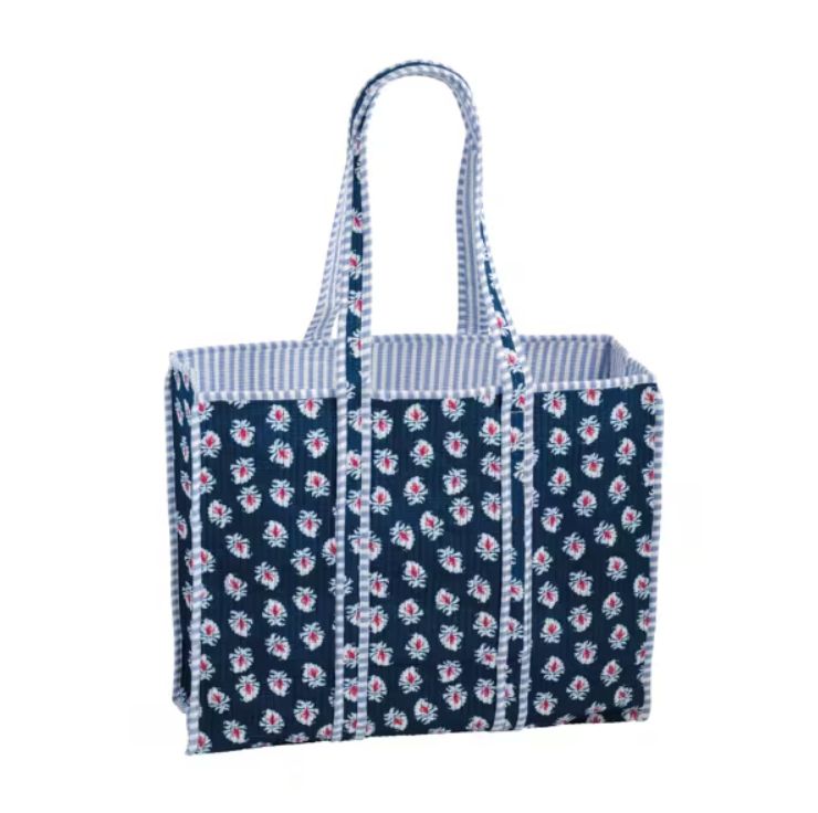 Quilted Printed Tote Bag