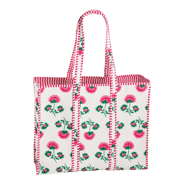 Quilted Printed Tote Bag