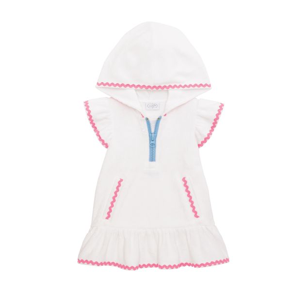 White Coverup with Pink/Blue Ric Rac
