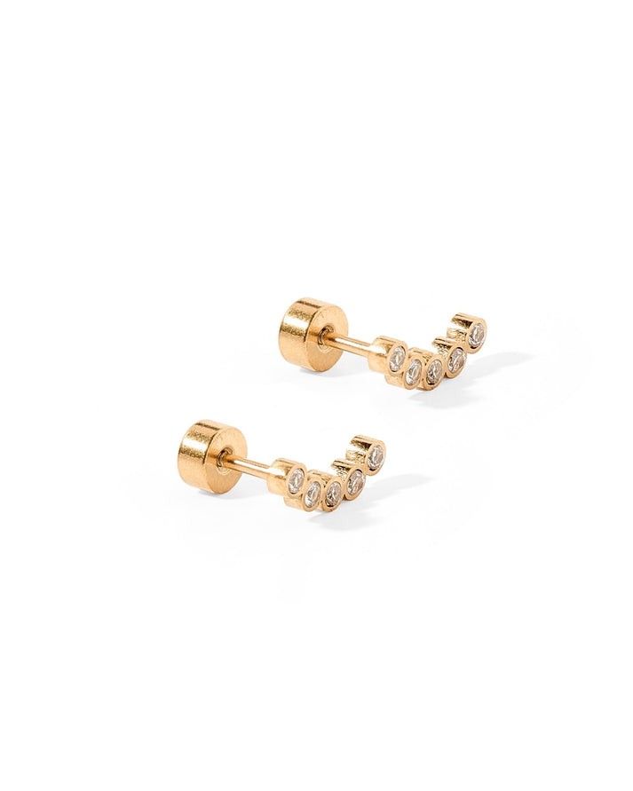 Linny Co. Screwback Earrings Linny Co. Screwback Earrings, Earring Style: Abigail Sparkle Gold
