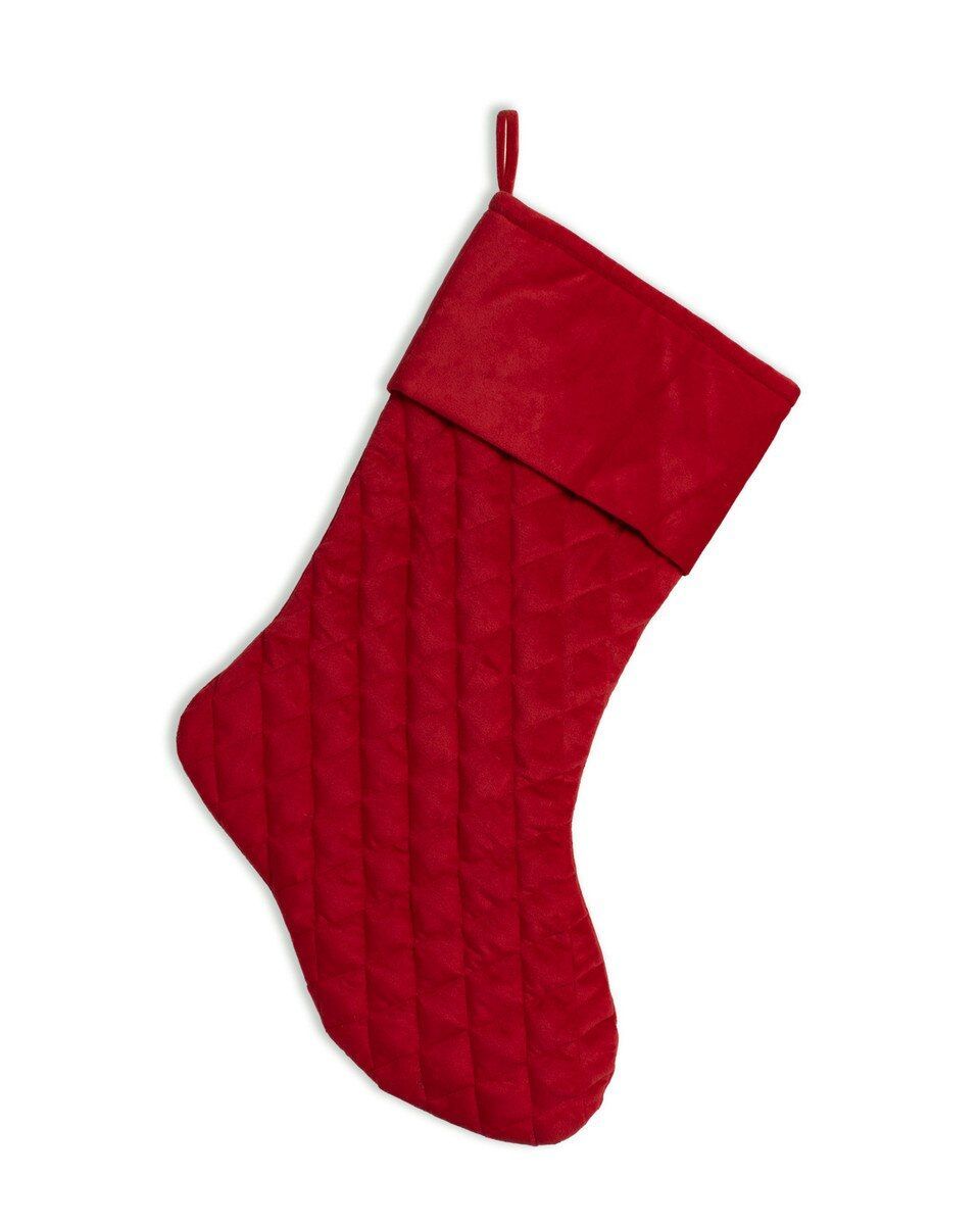 Christmas Stocking - Quilted Christmas Stocking - Quilted, Stocking Color: Red