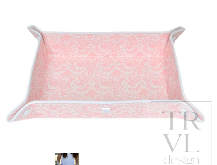 TRVL Tray TRVL Tray, Color/Size: Batik Leaf - Pink Small