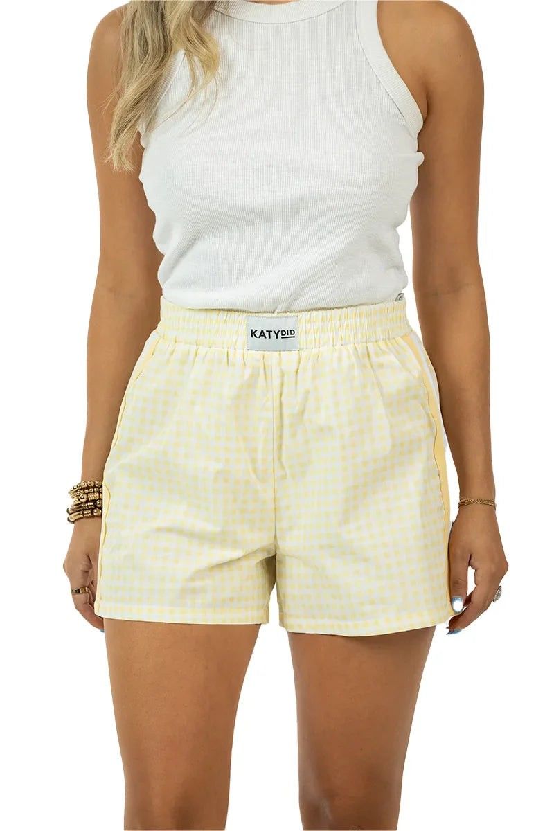 Boxer Shorts - Yellow Plaid, Size: Small