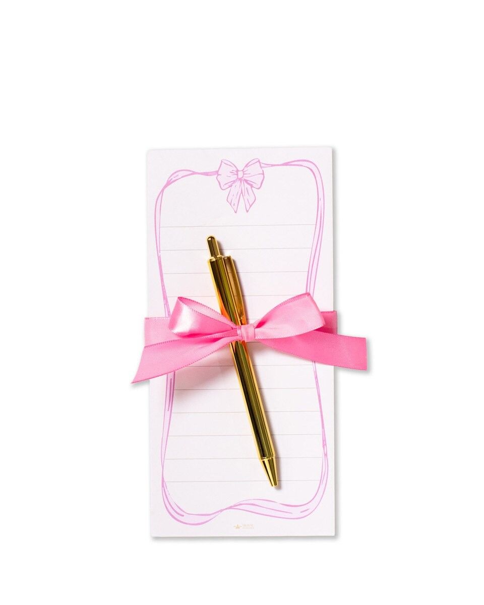 Notepad + Pen Set - Pink Bow Notepad + Pen Set - Pink Bow