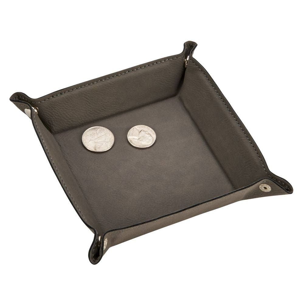 Leather Snap Valet Tray - Grey Leather Snap Valet Tray - Grey