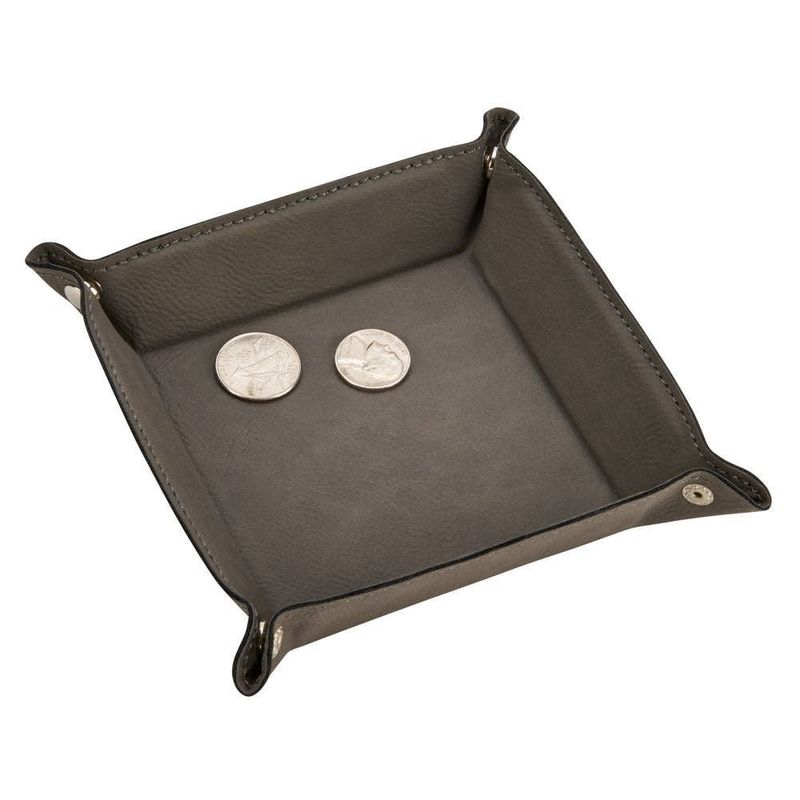 Leather Snap Valet Tray - Grey