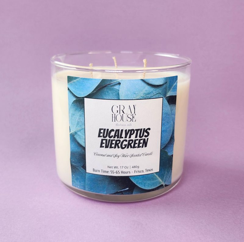 Eucalyptus Evergreen 3- Wick Candle