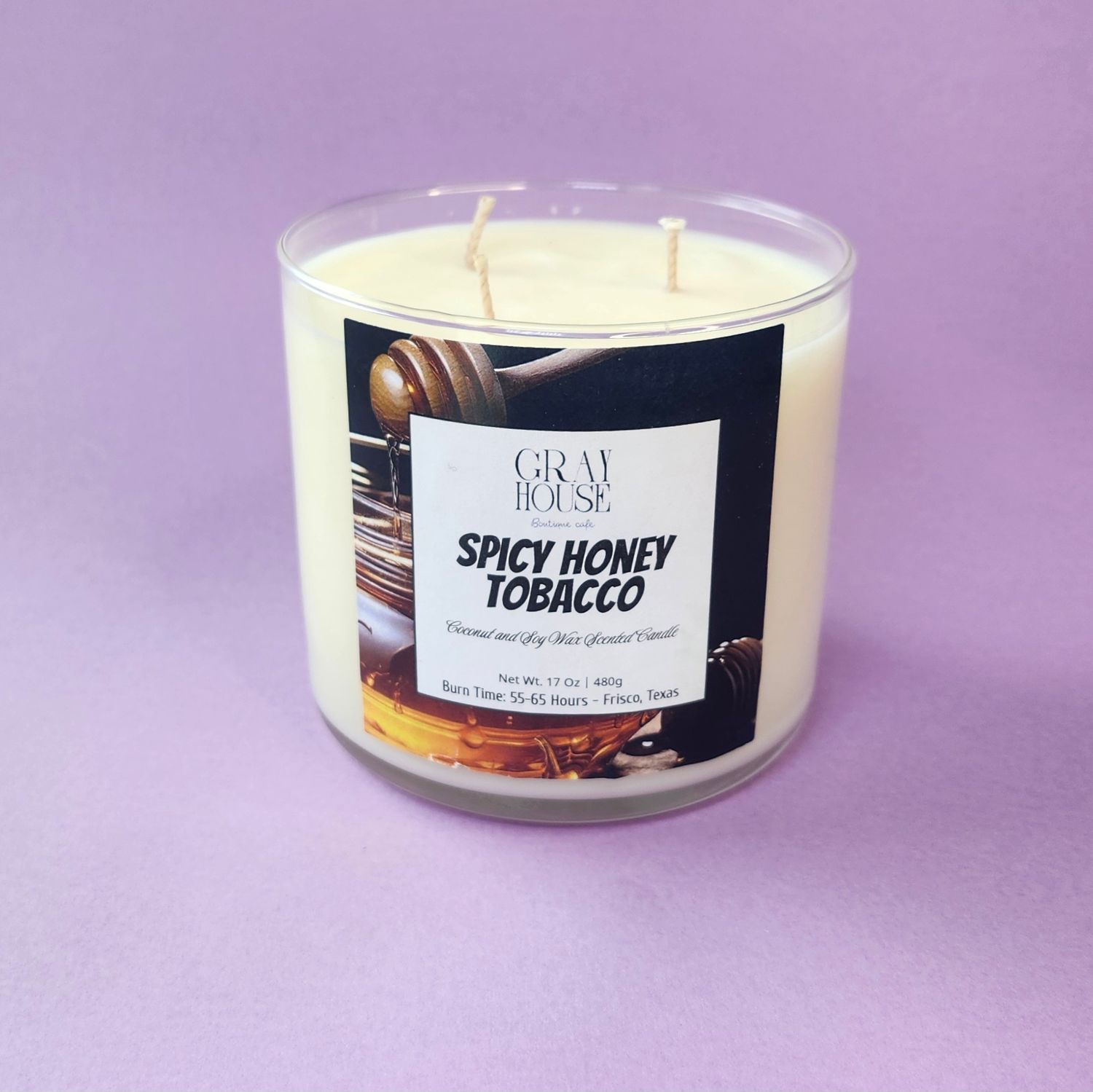 Honey Spicy Tobacco 3- Wick Candle