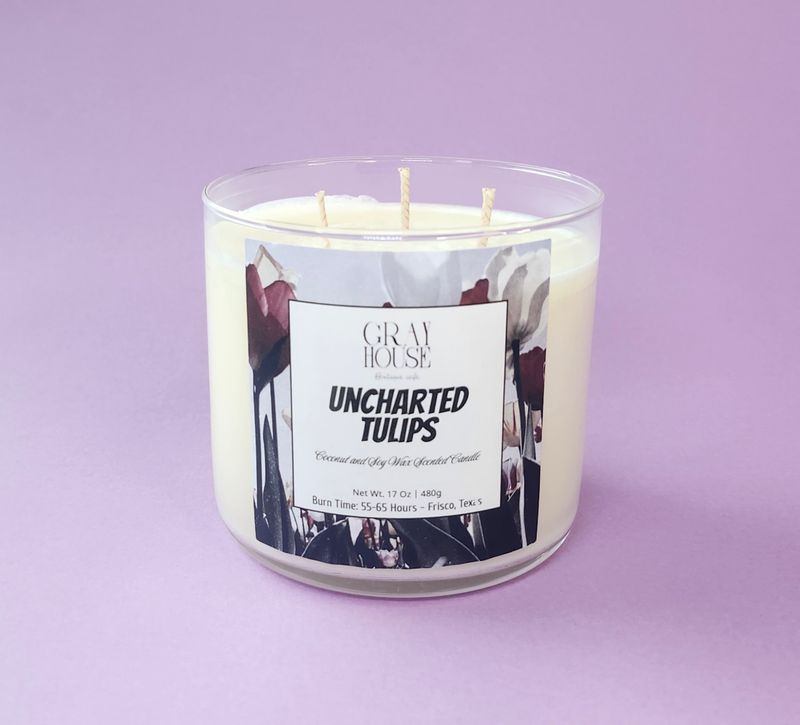 Uncharted Tulips 3- Wick Candle