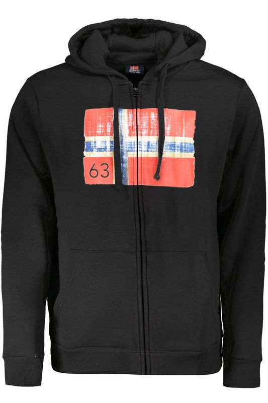 NORWAY 1963 FELPA CON ZIP UOMO NERO NORWAY 1963 FELPA CON ZIP UOMO NERO