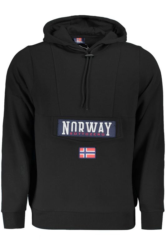 NORWAY 1963 FELPA SENZA ZIP UOMO NERO NORWAY 1963 FELPA SENZA ZIP UOMO NERO