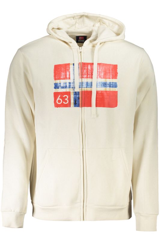 NORWAY 1963 FELPA CON ZIP UOMO BIANCO NORWAY 1963 FELPA CON ZIP UOMO BIANCO
