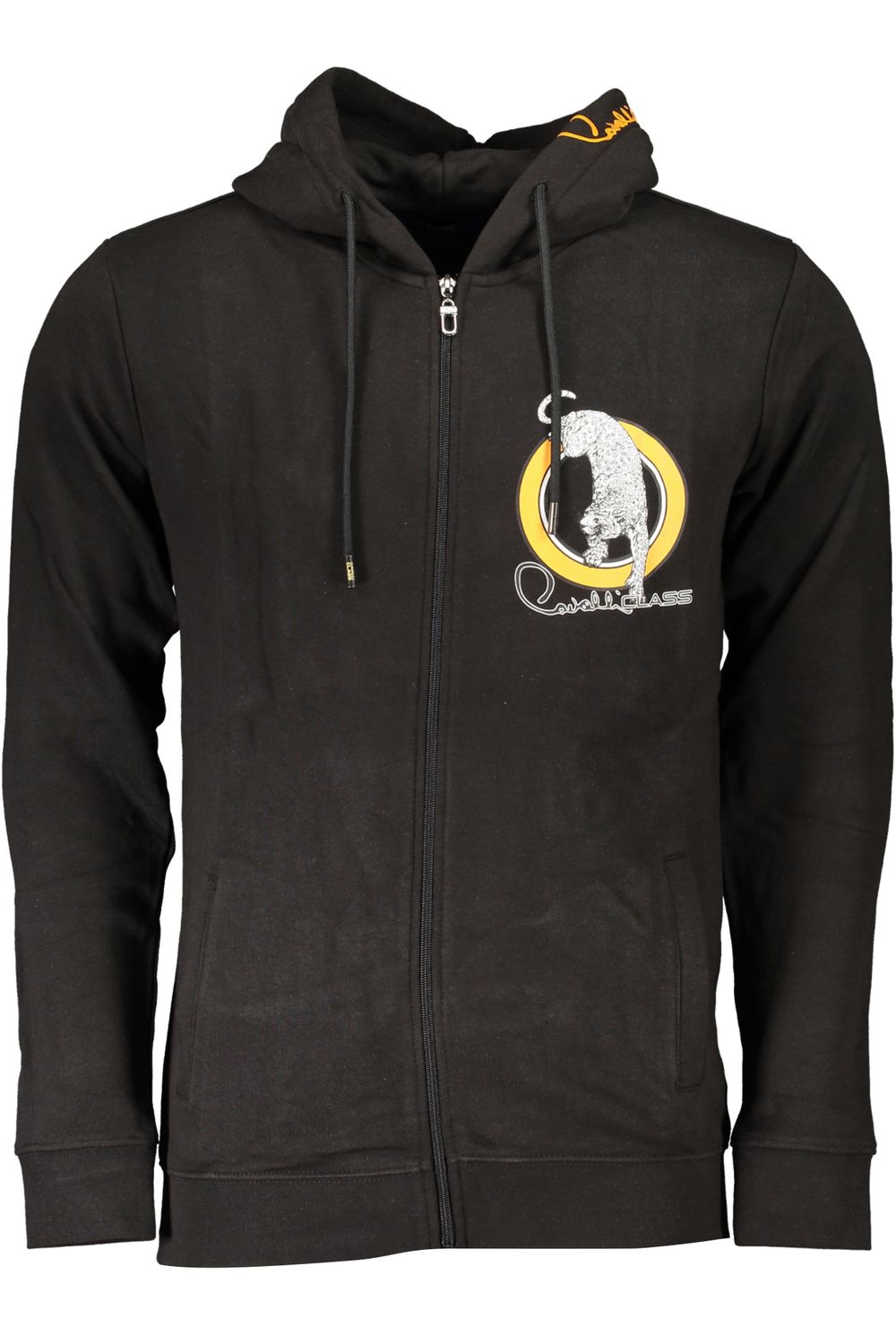 CAVALLI CLASS FELPA CON ZIP UOMO NERO