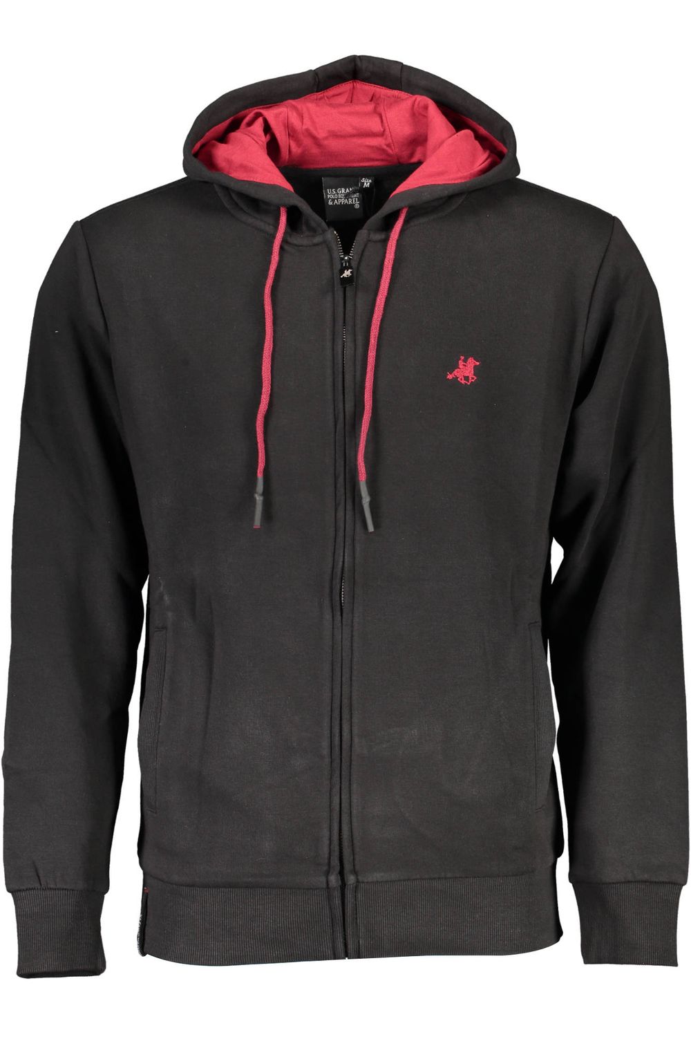 U.S. GRAND POLO FELPA CON ZIP UOMO NERO