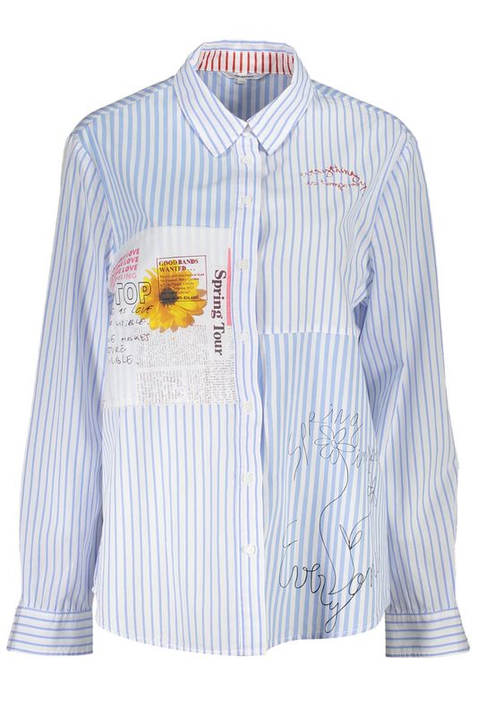 DESIGUAL CAMICIA MANICHE LUNGHE DONNA AZZURRO DESIGUAL CAMICIA MANICHE LUNGHE DONNA AZZURRO