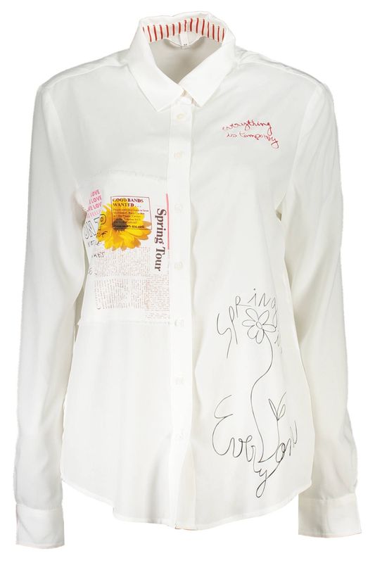 DESIGUAL CAMICIA MANICHE LUNGHE DONNA BIANCO DESIGUAL CAMICIA MANICHE LUNGHE DONNA BIANCO