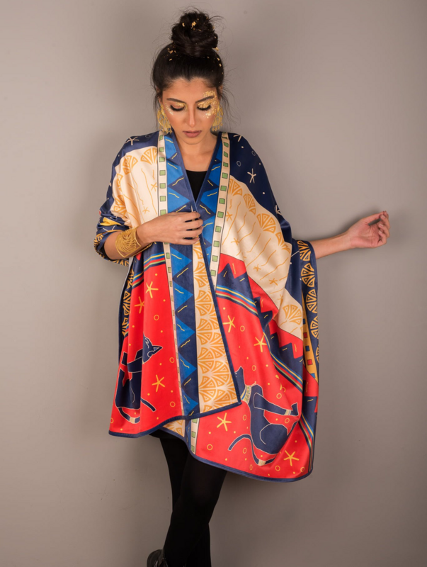 Bastet Velvet Shawl