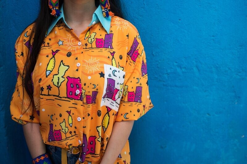 Orange Shirt with Pocket