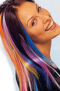 Synthetic Clip In Coloured Highlights